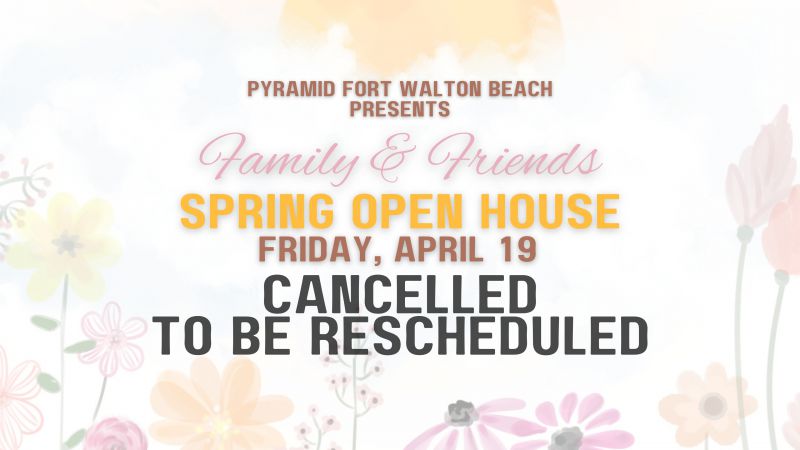 event flyer with cancellation info